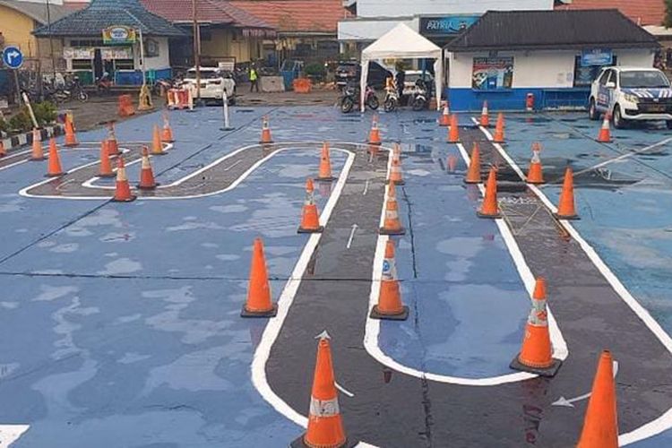 Praktir Ujian SIM C di Palembang Dipermudah, Pola Jalur Baru Berbentuk ‘S’