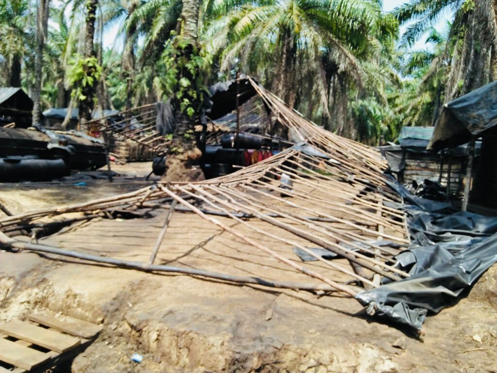 Dua Hari Operasi Penertiban, 75 Lokasi Illegal Refinery di Muba Dibongkar
