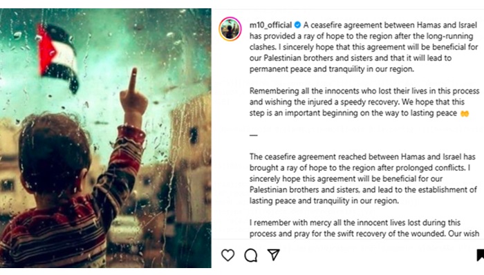 Soal Gencatan Senjata Hamas dan Israel, Mesut Ozil Unggah Pesan Damai Begini