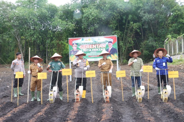 Targetkan Panen 5 Ton per Hektare, Polres Prabumulih Gelar Tanam Jagung Serentak
