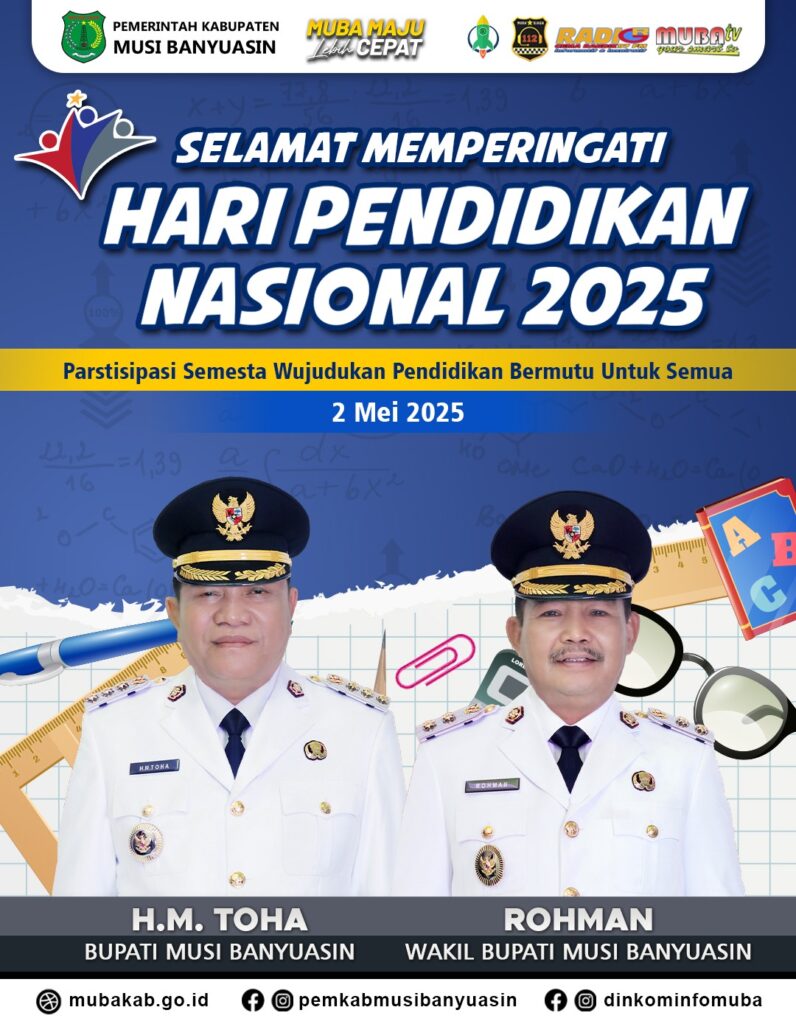 Bupati dan Wakil Bupati Muba Ajak Semua Pihak Bersinergi di Hari Pendidikan Nasional 2025