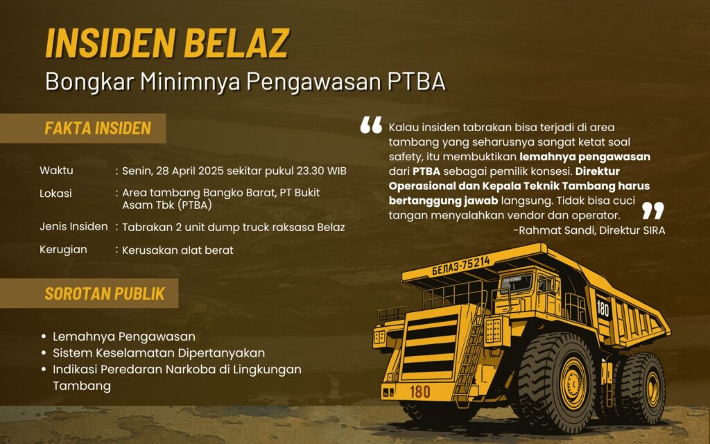 Tabrakan Belaz Bongkar Celah Pengawasan: Aktivis Desak Direksi PTBA Bertanggung Jawab