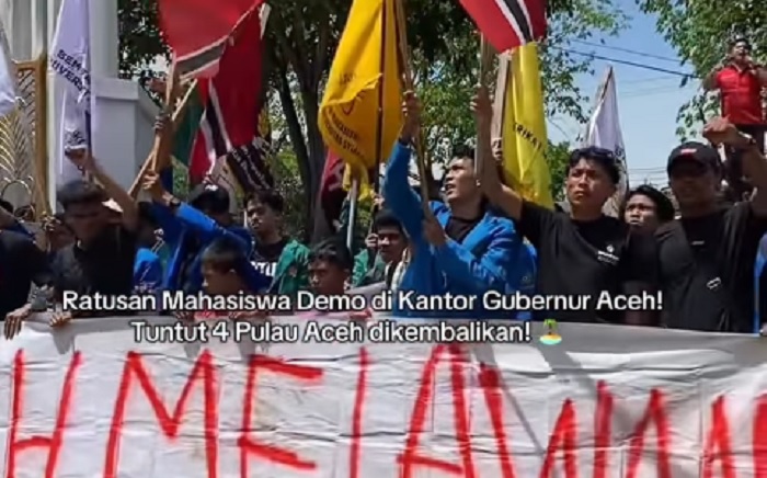 Ratusan Massa di Aceh Desak Pencabutan Keputusan Mendagri Terkait Empat Pulau
