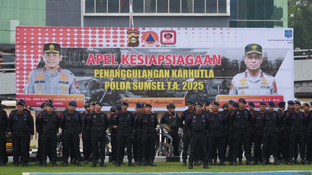 Polda Sumsel Siaga Hadapi Karhutla, Gelar Apel dan Simulasi Penanggulangan