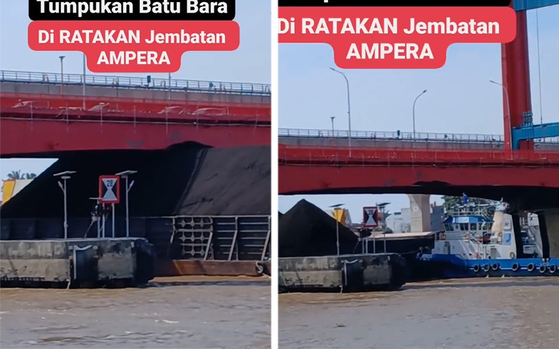 Viral Video Kapal Bermuatan Batu Bara Tabrak Bentang Jembatan Ampera, Bukti Pengawasan Pelayaran Lemah