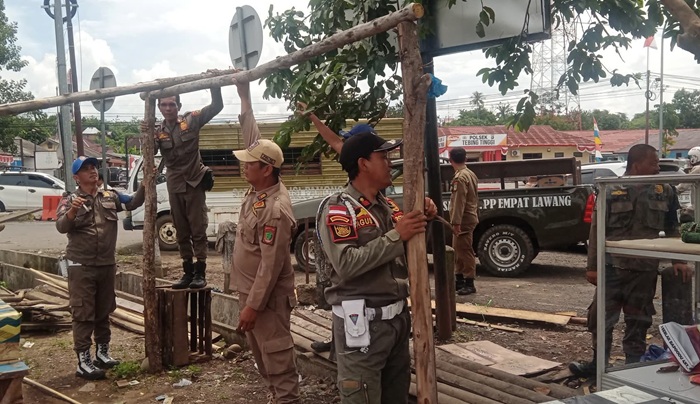 Jualan di Trotoar Jalan, Pedagang Kembali Digeruduk Tim Gabungan Satpol PP Empat Lawang