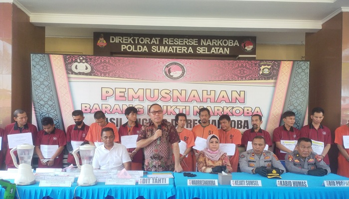 Musnahkan Ribuan Butir Ekstasi dan Sabu, Polda Sumsel Tangkap Puluhan Tersangka