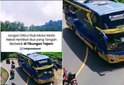 Viral Pemotor Hentikan Bus di Jalur Curam Ciwidey, Tuai Kecaman Warganet