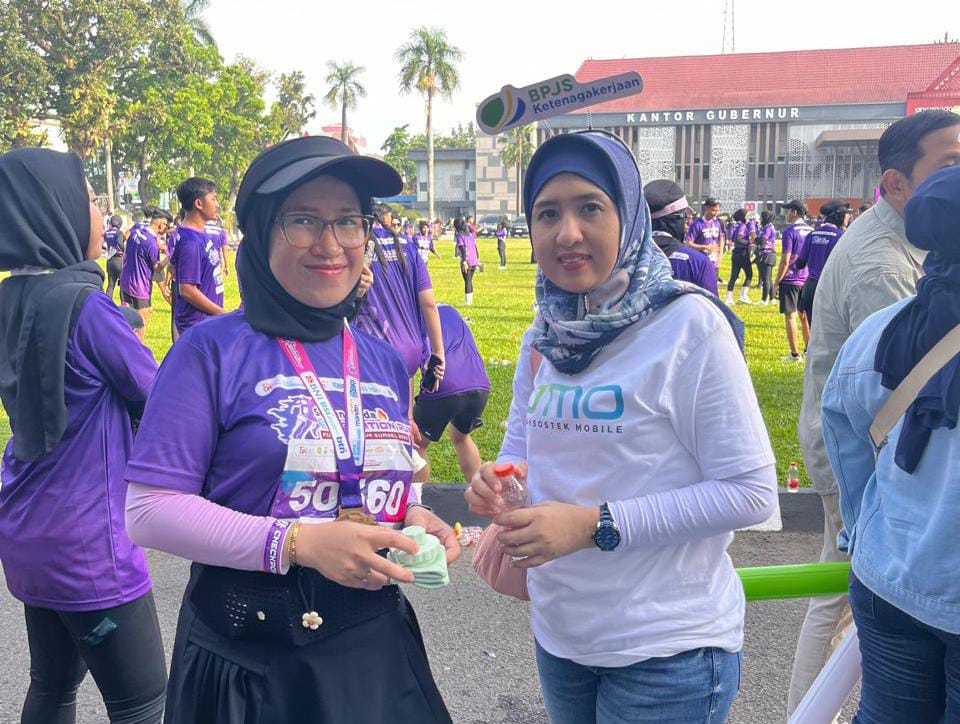 BPJS Ketenagakerjaan Palembang Ajak Masyarakat Kurangi Penggunaan Plastik di Sultan Muda Digination Run