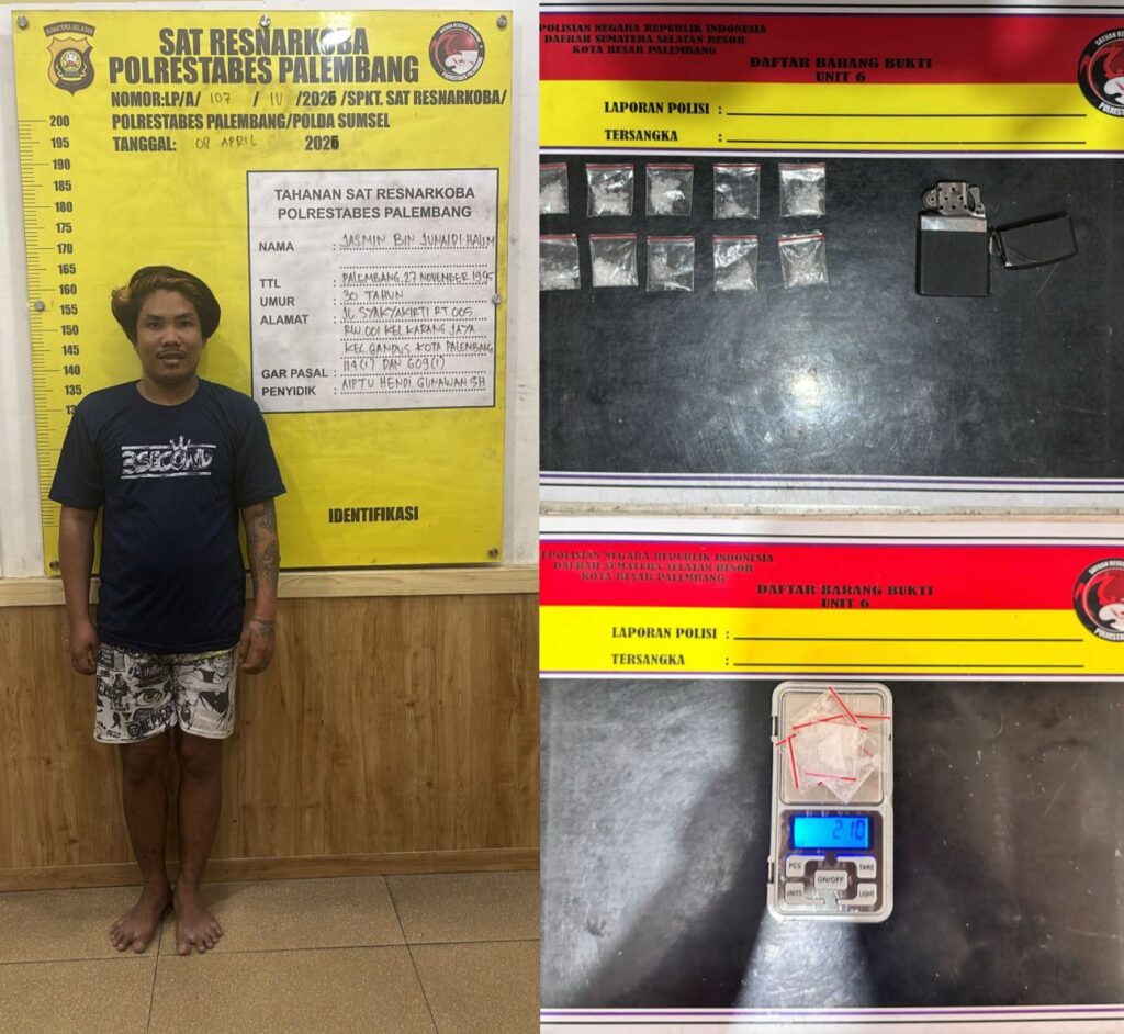 Simpan 10 Paket Sabu Dalam Korek Zippo, Warga Gandus Palembang Diringkus Polisi