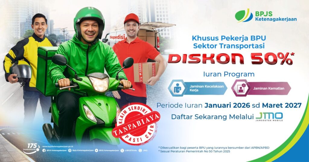 BPJS Ketenagakerjaan Ajak Pekerja Mandiri Manfaatkan Program Potongan iuran hingga Maret 2027