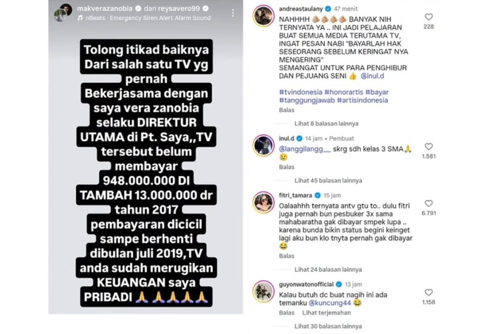 Tagihan Honor ke Stasiun TV Jadi Sorotan, Sejumlah Artis Mengaku Belum Dibayar