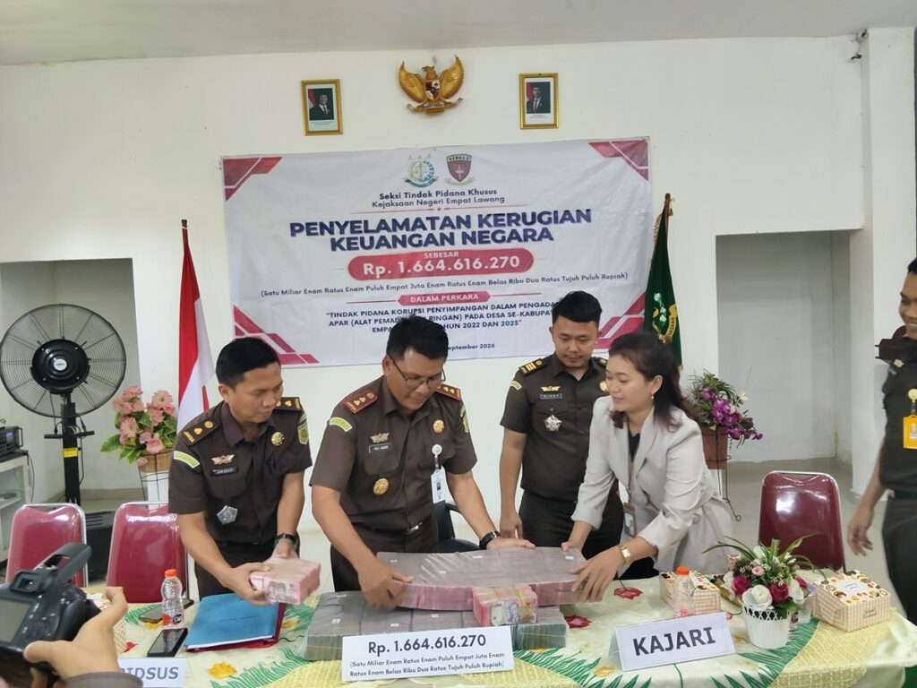 Kasus Korupsi Pengadaan Apar, Kejari Empat Lawang Eksekusi Uang Pengganti Rp1,6 M