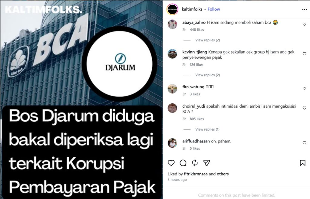 Benarkah BCA Tersandera Kasus Pajak Bos Djarum dan Isu Akuisisi Haji Isam?