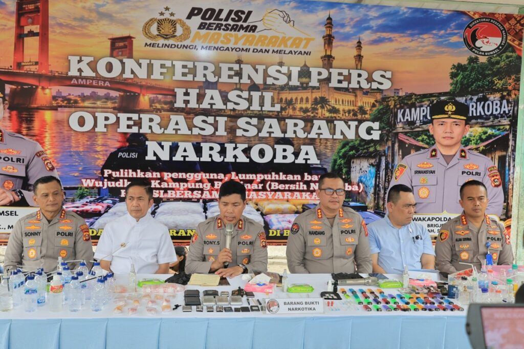 Dalam Sepekan, Polda Sumsel Tindak 40 Lokasi Sarang Narkoba